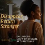 Disappear Return Stronger Part 1: Go unseen. Grow Unbroken. Return whole.
