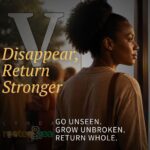 Disappear Return Stronger Part 5: Go unseen. Grow Unbroken. Return whole.